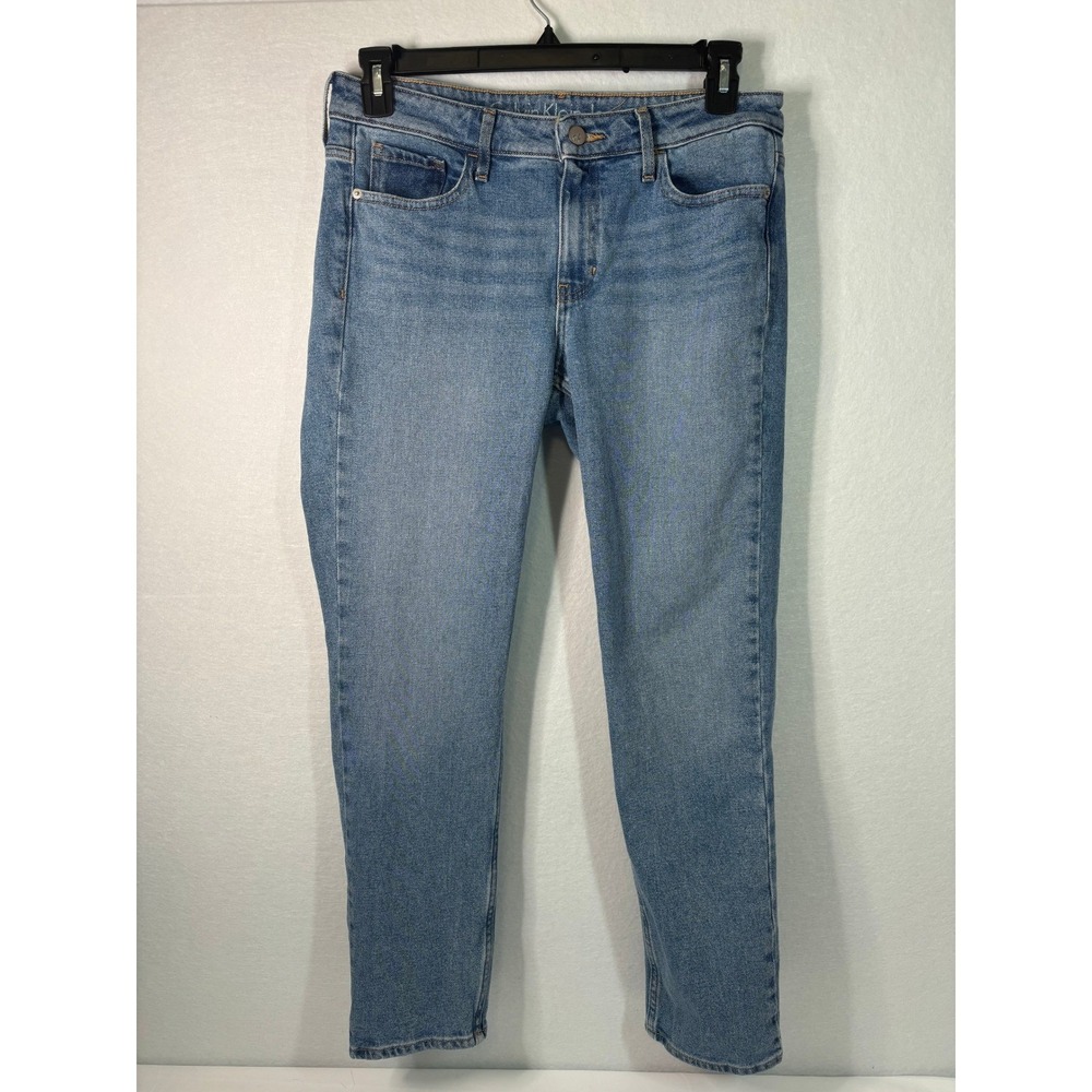 Calvin Klein Jeans Womens 12 Slim Straight Leg Stretch Jeans Medium Wash
